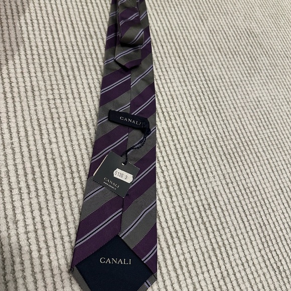 Canali Purple Striped Men's Tie brand new never worn